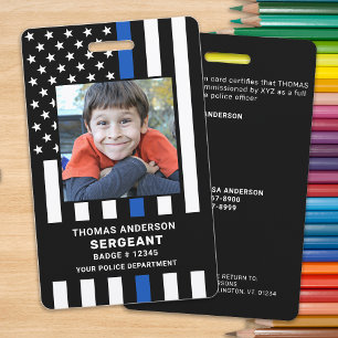 Child ID Custom Photo Police Officer Student  ID Badge