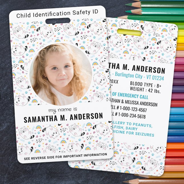 Child ID Emergency Identification Fun Kids Photo Badge (Creator Uploaded)