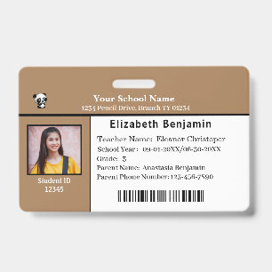 Child ID Identification Card Student School Badge