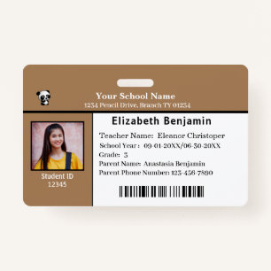 Child ID Identification Card Student School Badge ID Badge