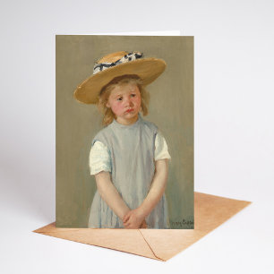 Child in a Straw Hat Mary Cassatt Card