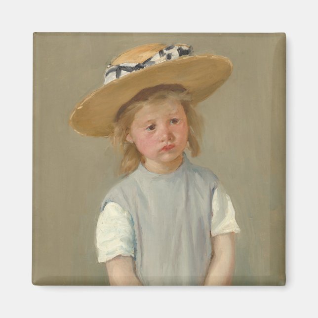 Child in a Straw Hat | Mary Cassatt Magnet (Front)