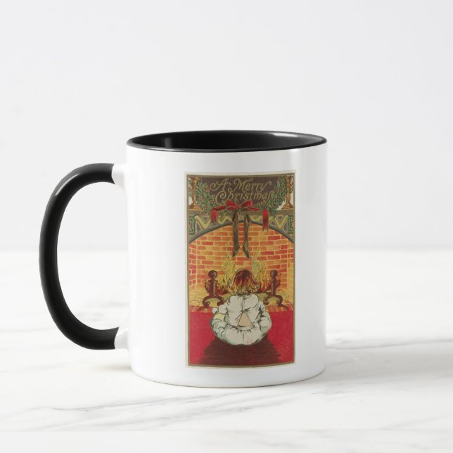 Child in Front of Fireplace Mug (Left)