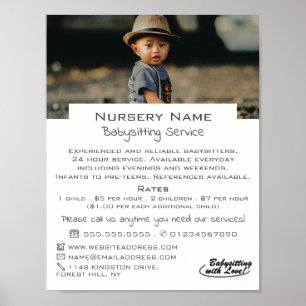 Child in Hat, Babysitter, Daycare, Nursery Advert Poster