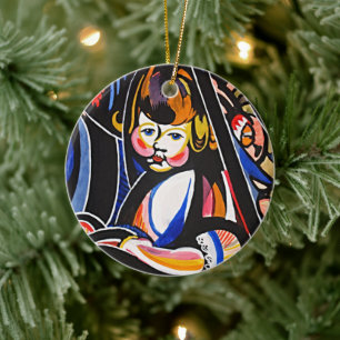 Child in Rocker by Henry Lyman Sayen Ceramic Ornament