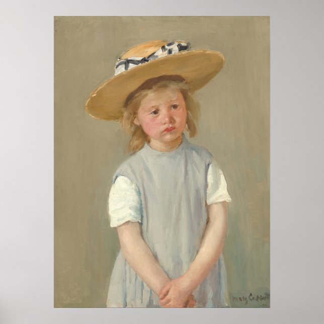 Child in Straw Hat - Mary Cassatt Fine Art Poster (Front)