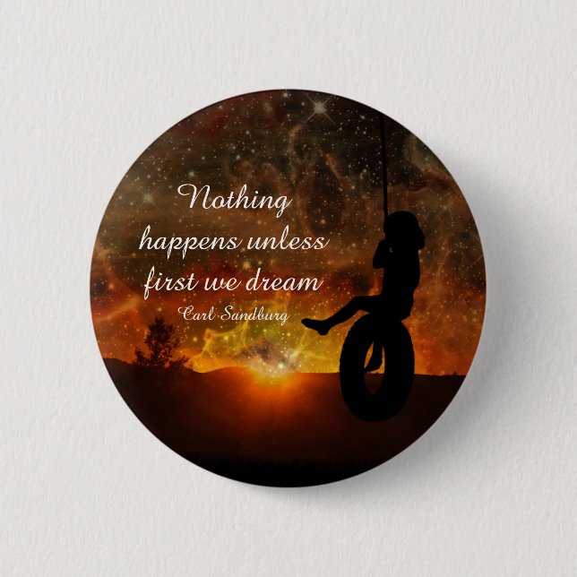 Child In Tire Swing Pin Button (Front)