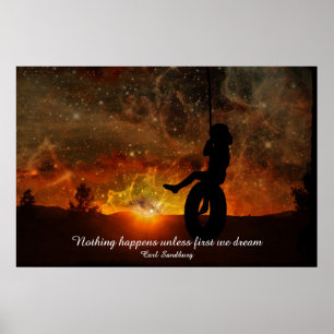 Child In Tire Swing Poster Print