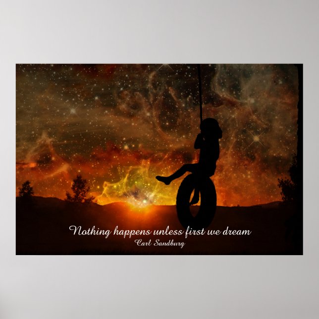 Child In Tire Swing Poster Print (Front)