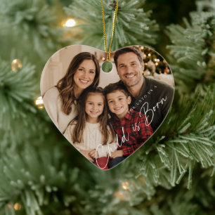 Child Is Born Christmas Photo  Ceramic Ornament