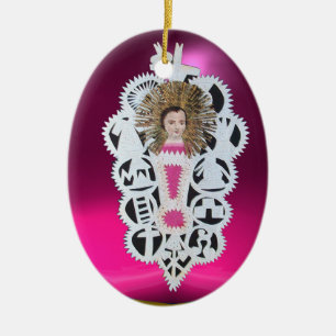 Child Jesus,Antique Christmas Paper Carving Ceramic Ornament