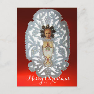 Child Jesus,Antique Christmas Paper Carving Holiday Postcard
