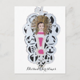 Child Jesus,Antique Christmas Paper Carving Holiday Postcard