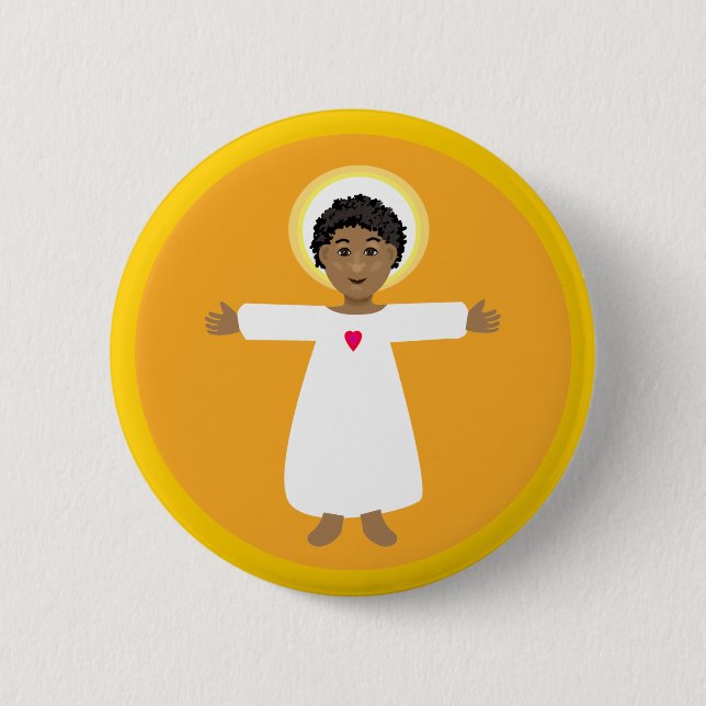 Child Jesus love heart 6 Cm Round Badge (Front)