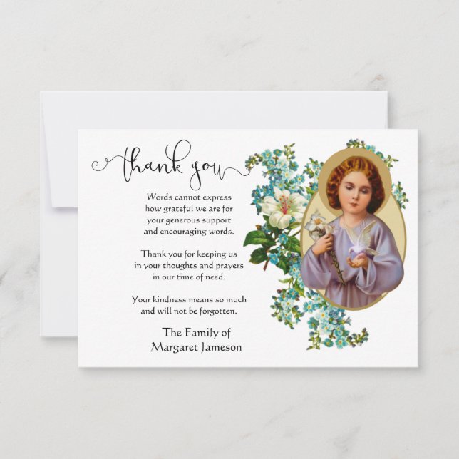 Child Jesus Religious Thank You Condolence (Front)