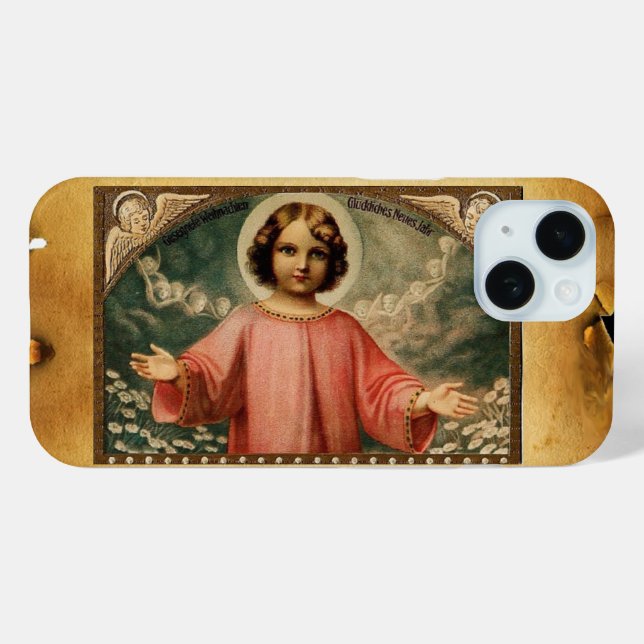 CHILD JESUS WITH ANGELS, Brown Parchment Case-Mate iPhone Case (Back (Horizontal))