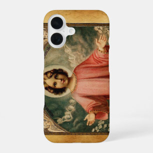 CHILD JESUS WITH ANGELS, Brown Parchment iPhone 16 Case