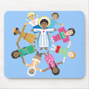 Child Jesus with children from all nations Mouse Pad