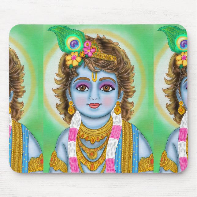 Child Krishna Mouse Pad (Front)