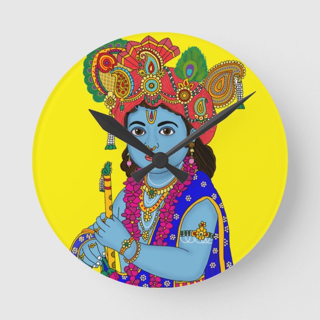 Child Krishna Wall Clock (Front)