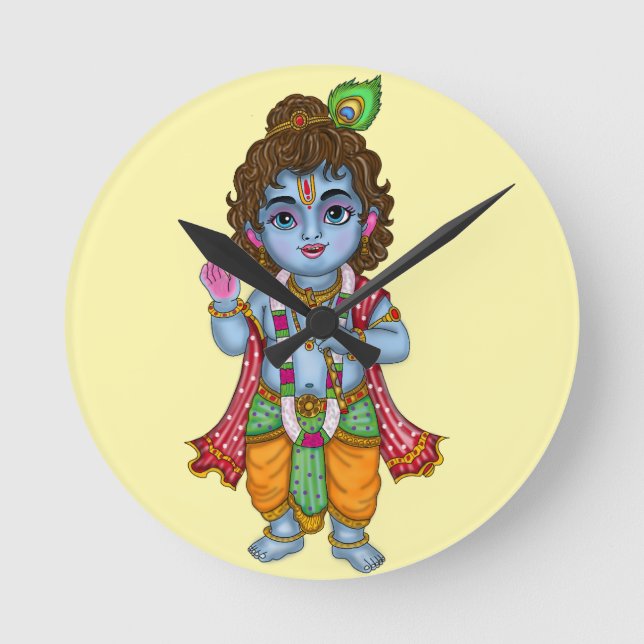 Child Krishna Wall Clock (Front)