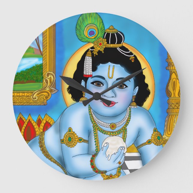 Child Krishna Wall Clock (Front)