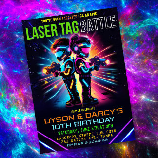 Child Laser Tag Birthday Invitation