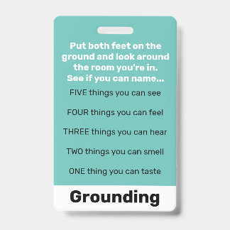 Child Life Grounding Techniques ID Badge