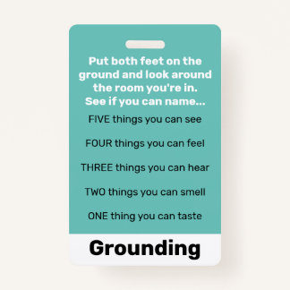 Child Life Grounding Techniques ID Badge