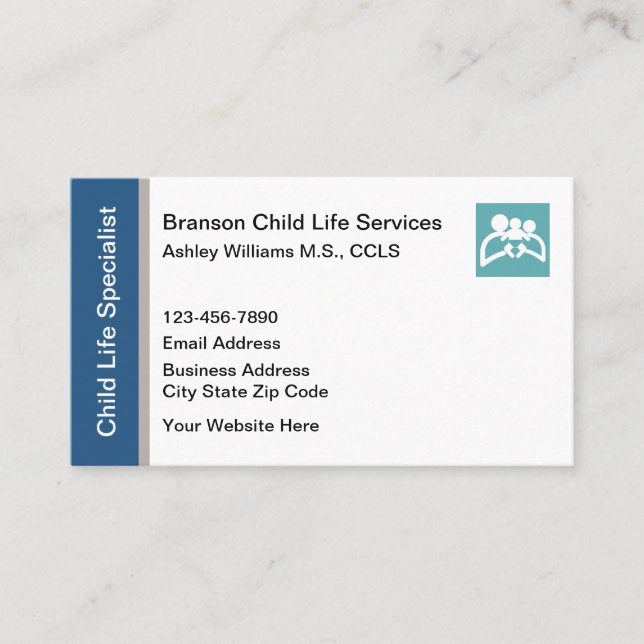 Child Life Specialist Modern Business Cards (Front)