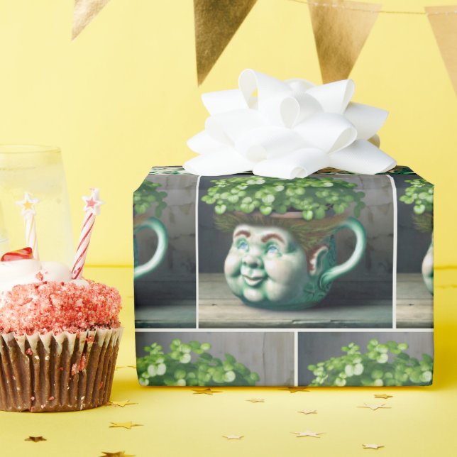 Child-like Flower Pot Wrapping Paper (Birthday Party)