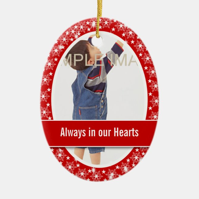 Child memorial photo PERSONALIZE Ceramic Ornament (Front)