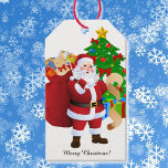 Child Name Santa's Set of 10 Big Christmas Tags<br><div class="desc">Make Christmas gift wrapping easier using these festive gift tags.  insert your child's name or Santa's name on back of tag.</div>