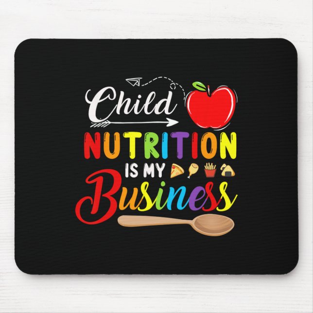 Child Nutrition Is My Business Cute Apple Back To  Mouse Pad (Front)
