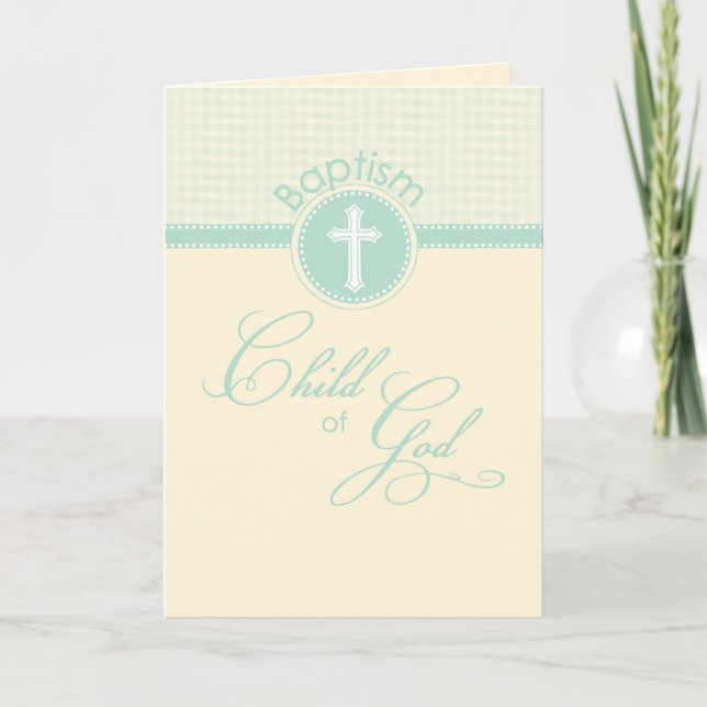 Child of God Baptism, Gender Neutral Green Card (Front)