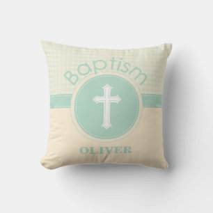 Child of God Baptism, Gender Neutral Green Cushion