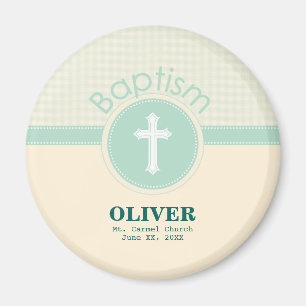 Child of God Baptism, Gender Neutral Green Magnet