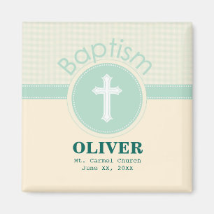 Child of God Baptism, Gender Neutral Green Magnet