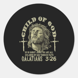 Child Of God Galatians 3_26 Bible Verse Christian Classic Round Sticker