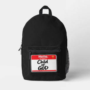 Child of GOD - Name Tag Printed Backpack