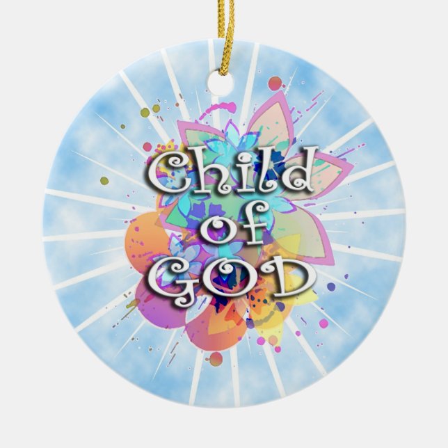Child of God, Pastel Ceramic Tree Decoration (Front)