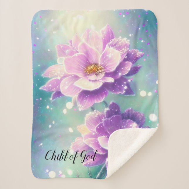 Child of God pastel floral blanket (Front)