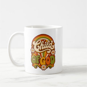 Child Of God Retro Groovy Gift Christian Faith Art Coffee Mug