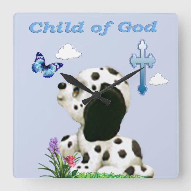Child of God Square Wall Clock (Front)