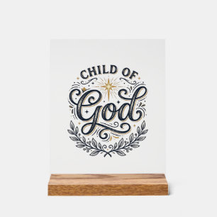 Child Of God Vintage Engraving Shirt Design_1 Acrylic Sign