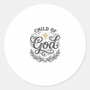 Child Of God Vintage Engraving Shirt Design_1 Classic Round Sticker