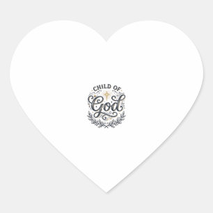 Child Of God Vintage Engraving Shirt Design_1 Heart Sticker