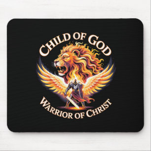 Child Of God Warrior Of Christ Christian Lion Mouse Pad