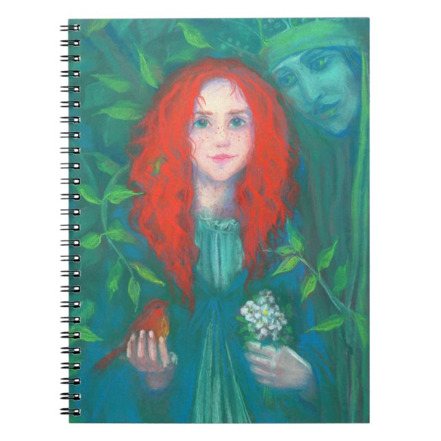 Child of the forest, red haired girl, green shades notebook (Front)