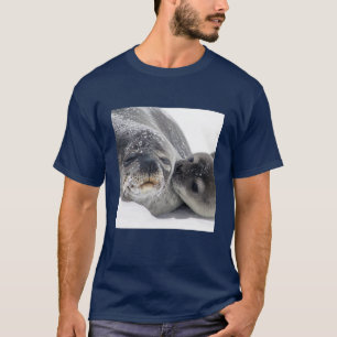 Child of Weddell Seal kissing Mama T-Shirt